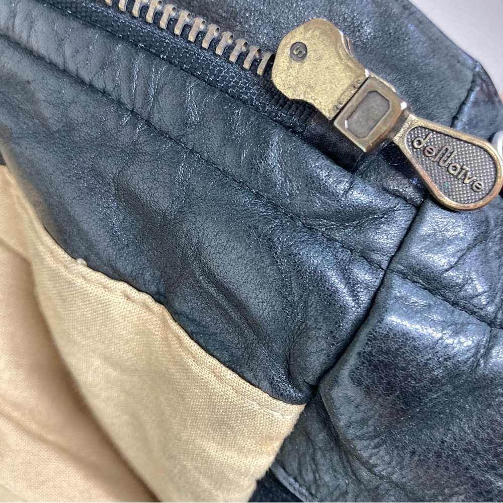 Vintage 80s The Naive Aviator Genuine Leather Jacket Mens Large Black Flight - Picture 15 of 15